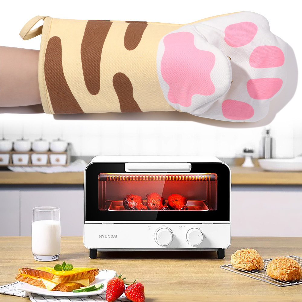 Găng tay nhấc nồi chống trượt chịu nhiệt hình chân mèo dễ thương tiện lợi