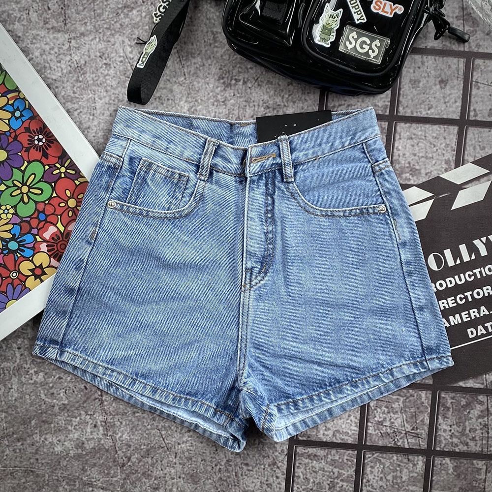 Quần Short Jean Nữ Lai Cuôn Trơn Basic Phong Cách Trẻ Trung Năng Động 3 Màu | BigBuy360 - bigbuy360.vn