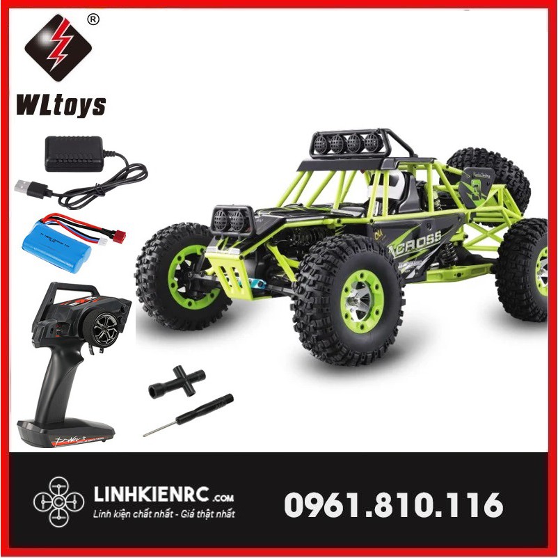 Ô Tô - Xe Điều Khiển Địa Hình Từ Xa Rock Crawler Wltoys 12427 tỉ lệ 1:12 50 km 4WD