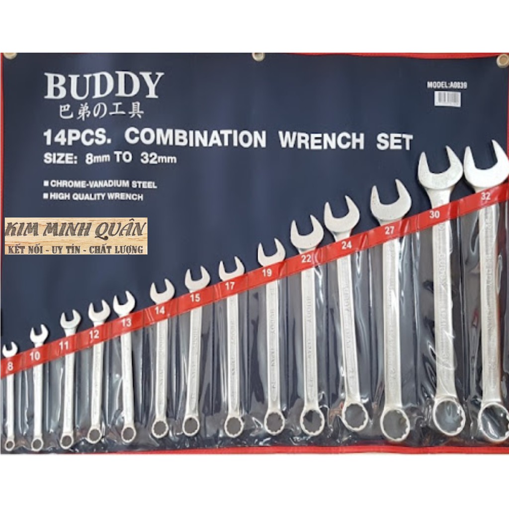 Bộ Cơ Lê Vòng Miệng JAPAN 14 Cây 8~32mm BA0039 BUDDY