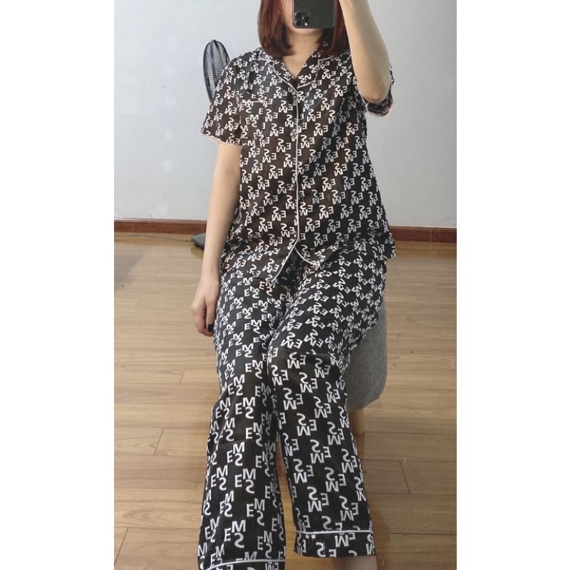 Bộ pijama lụa kate thái bộ mặc nhà mềm mại dễ thương GIAO NGẪU NHIÊN