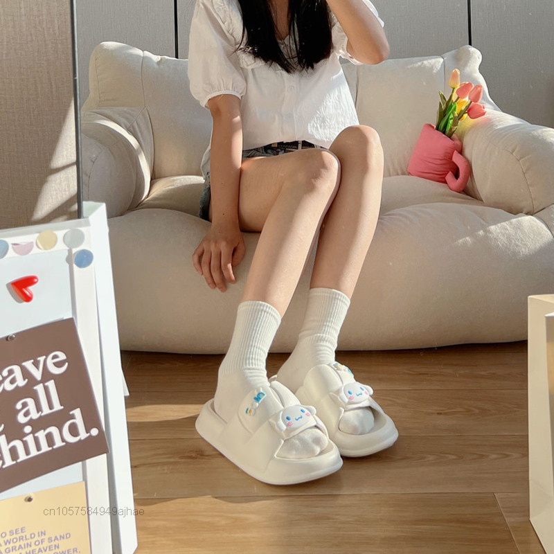 SANRIO Dép Sandal Đế Mềm Dày Dặn Phong Cách Thời Trang Hàn Quốc 2022 Y2k