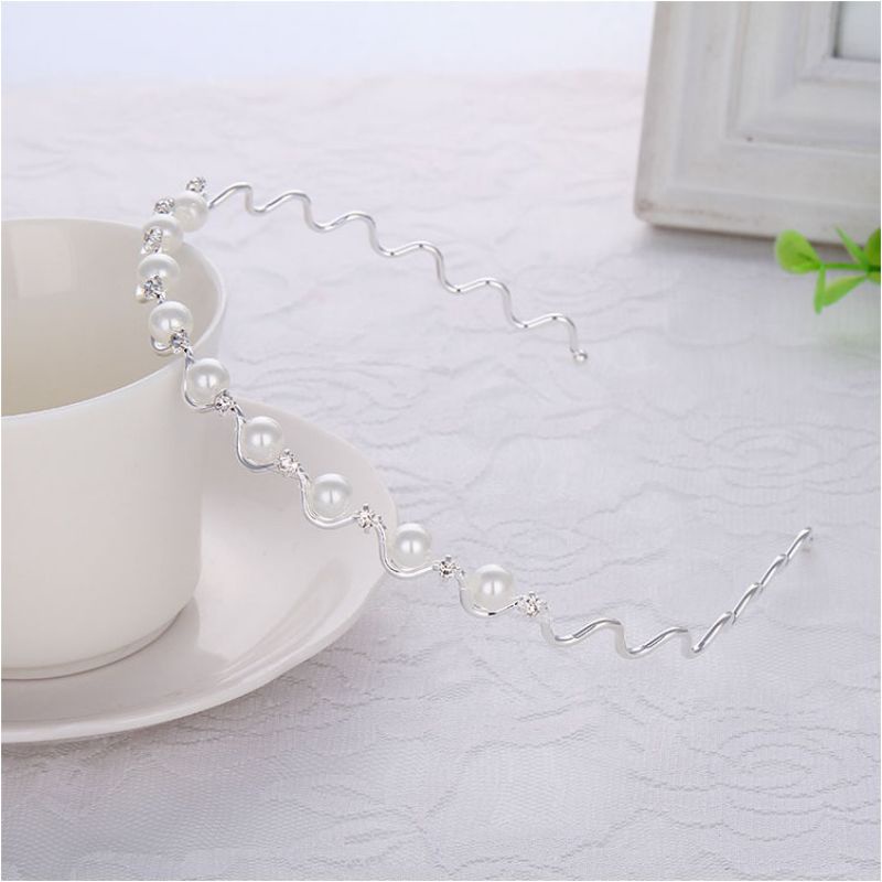 Băng Đô Cài Tóc Đính Ngọc Trai Nhân Tạo Thiết Kế Đơn Giản Thời Trang Cho Nữ