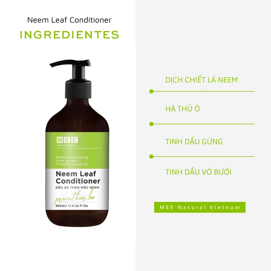 Dầu xả dưỡng tóc MEE NATURAL - Phục hồi, ngăn rụng tóc, dưỡng tóc suôn mượt 500ml