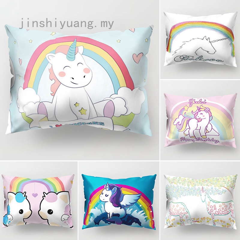 Vỏ Gối In Hình Ngựa Một Sừng Dễ Thương