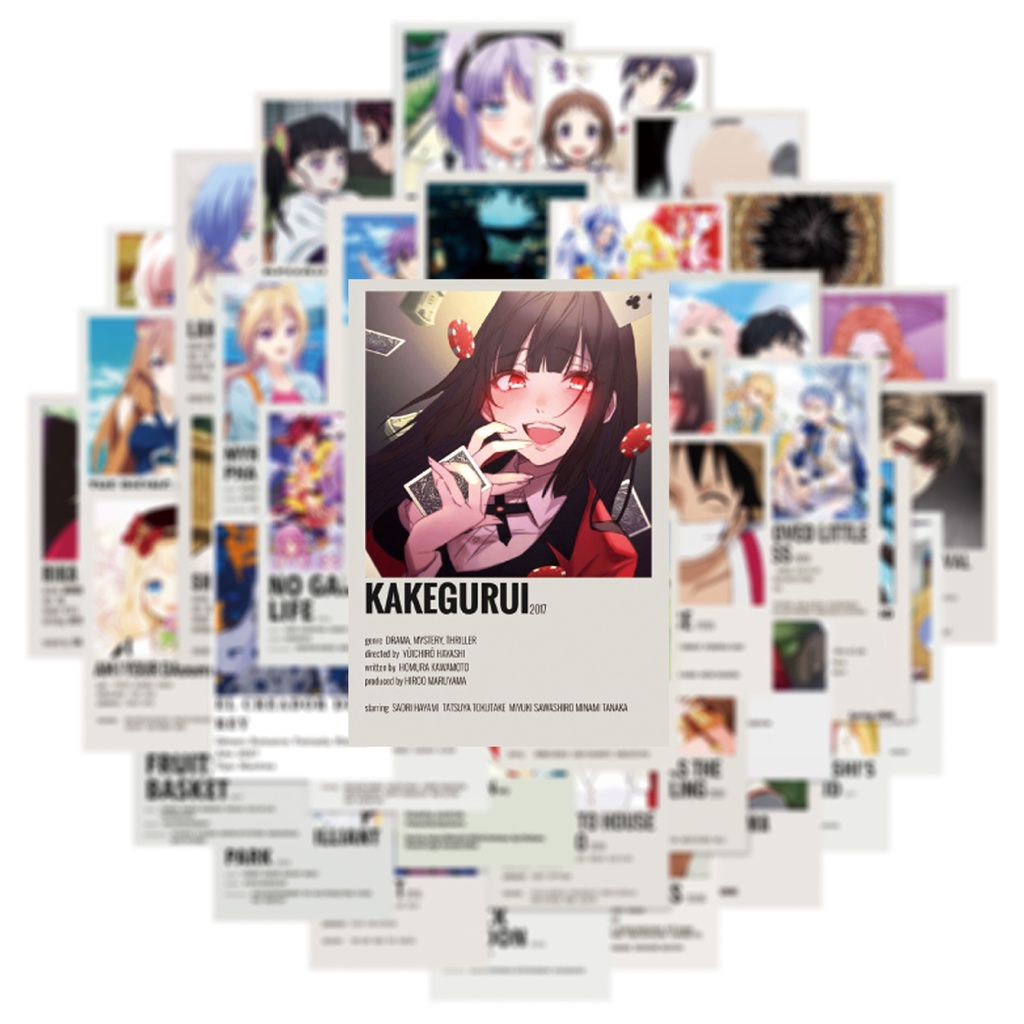 Set 50/25/10 Nhãn Dán Trang Trí Va Li/Laptop/Điện Thoại Hình Anime Hunter × Hunter