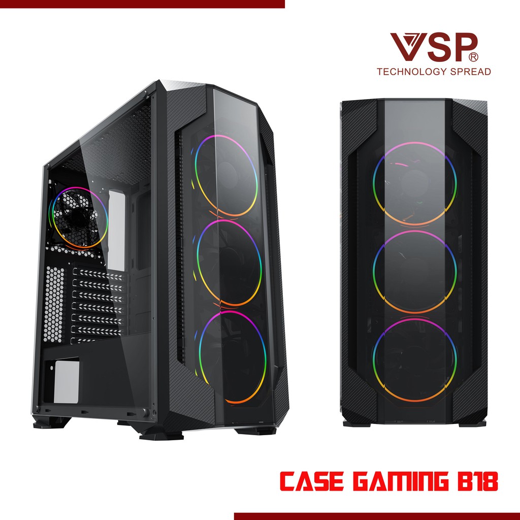 Thùng máy tính Case VSP B18 Gaming kính cườn | BigBuy360 - bigbuy360.vn