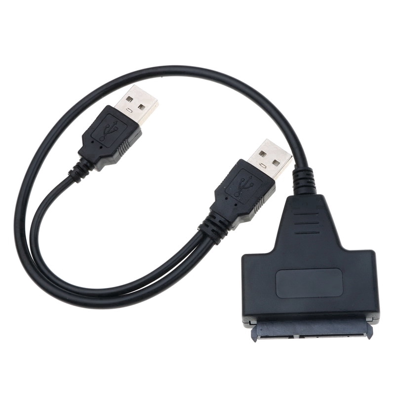 Cáp chuyển đổi SATA 15+7 Pin sang hai đầu USB 2.0 cho ổ cứng HDD