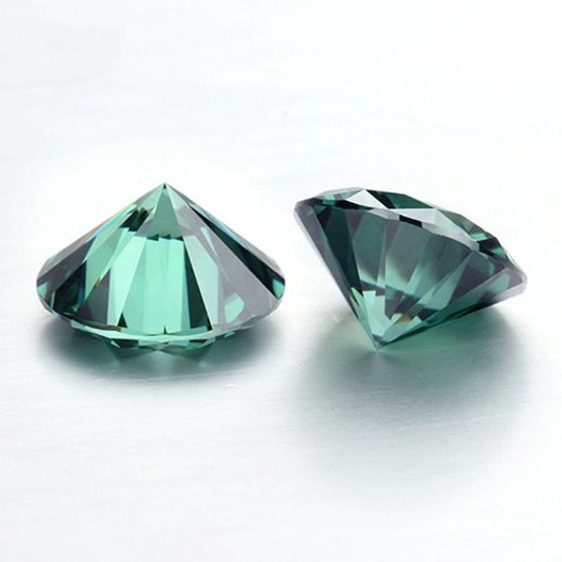 Kim cương Moissanite màu xanh lá size 6.3 - 9.0 mm. Full kiểm định quốc tế GRA, trang sức nhẫn, dây chuyền, khuyên tai