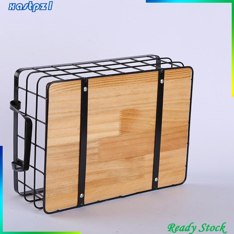 Rổ Đựng Trái Cây Đế Gỗ Hình Chữ Nhật Đôi Đáy Gỗ L