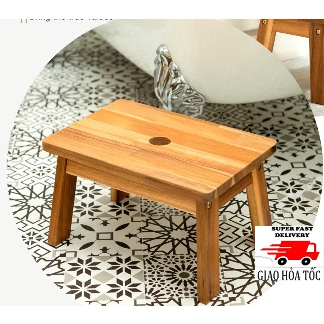 Ghế gỗ vuông decor cafe - Ghế du lịch cắm trại, câu cá dã ngoại dùng tiện lợi thoải mái chịu lực 150kg