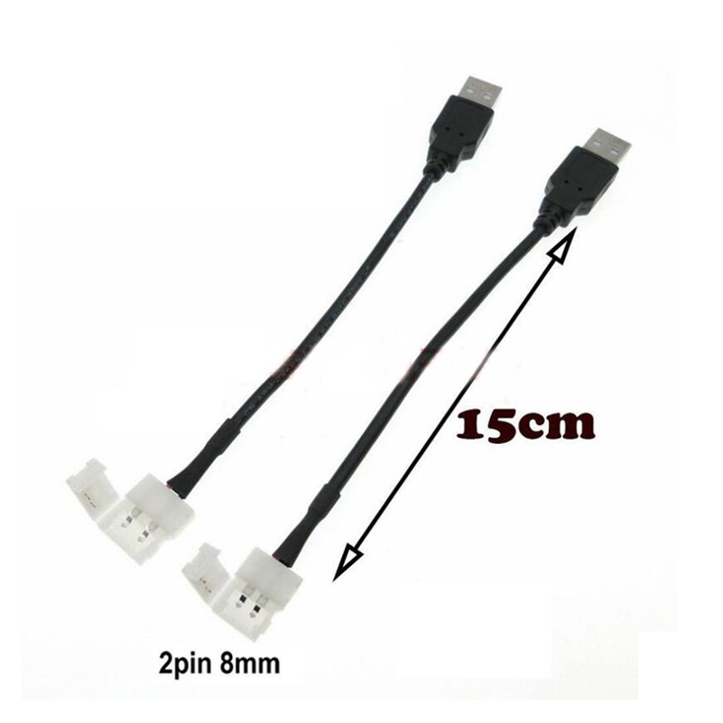 Đầu Nối Dây Đèn Led Dc5V Usb Sang 2 Pin 8mm Dc 5v 2835 3528