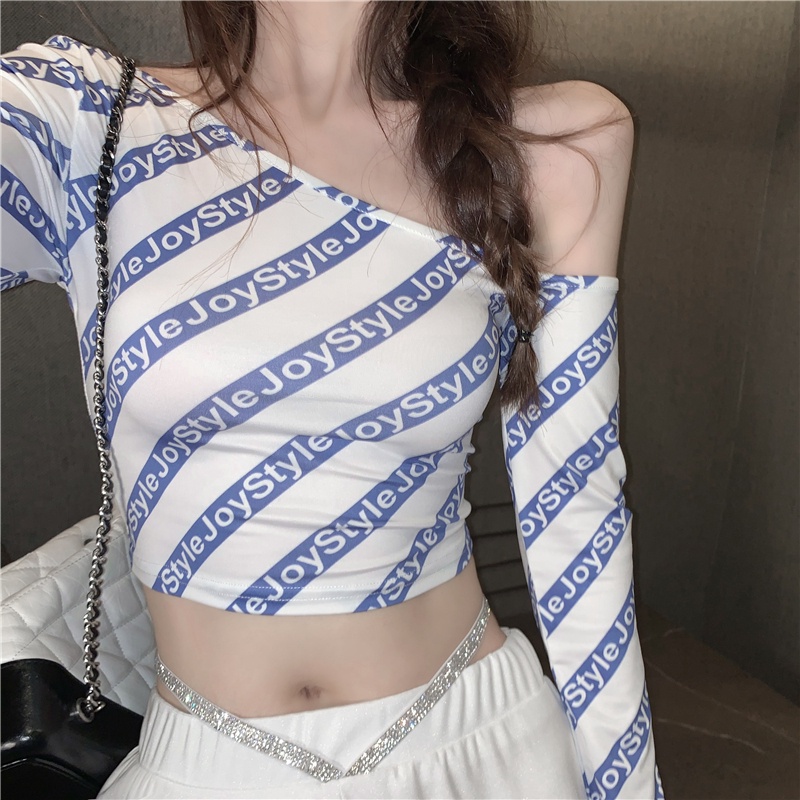 Áo thun tay dài hở vai thiết kế quyến rũ cho nữ