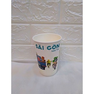 10 Ly Giấy In Hình Sài Gòn 14oz – 360ml Không Nắp Dùng Một Lần Cho Bữa Tiệc | Ly Giấy Dùng Cho Tiệc Cưới Sinh Nhật