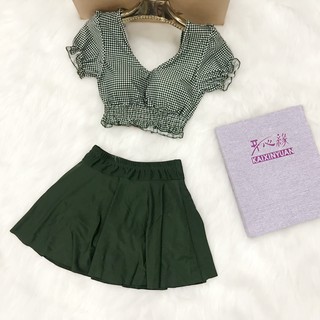 Có sẵn set đồ bơi nữ kẻ caro 2019