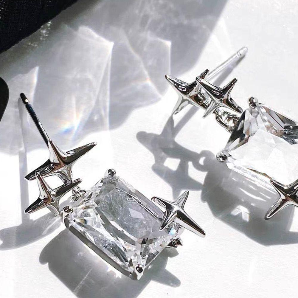 Bông Tai Hình Vuông Trong Suốt Độc Đáo Thời Trang Cho Nữ