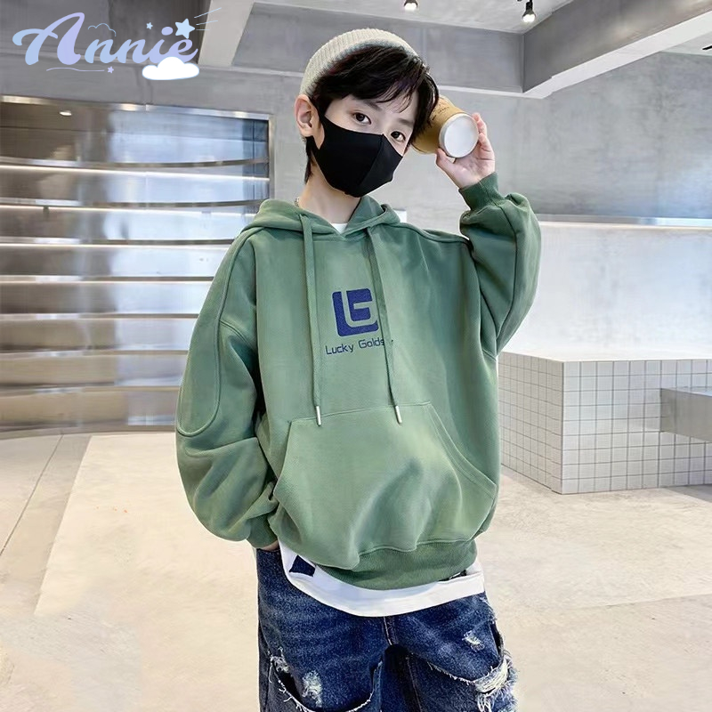 Annie Áo sweater Có Mũ Trùm Đầu Bằng Vải Lông Dày Giữ Ấm Phong Cách Mới Mùa Thu Và Mùa Đông Dành Cho Bé Trai