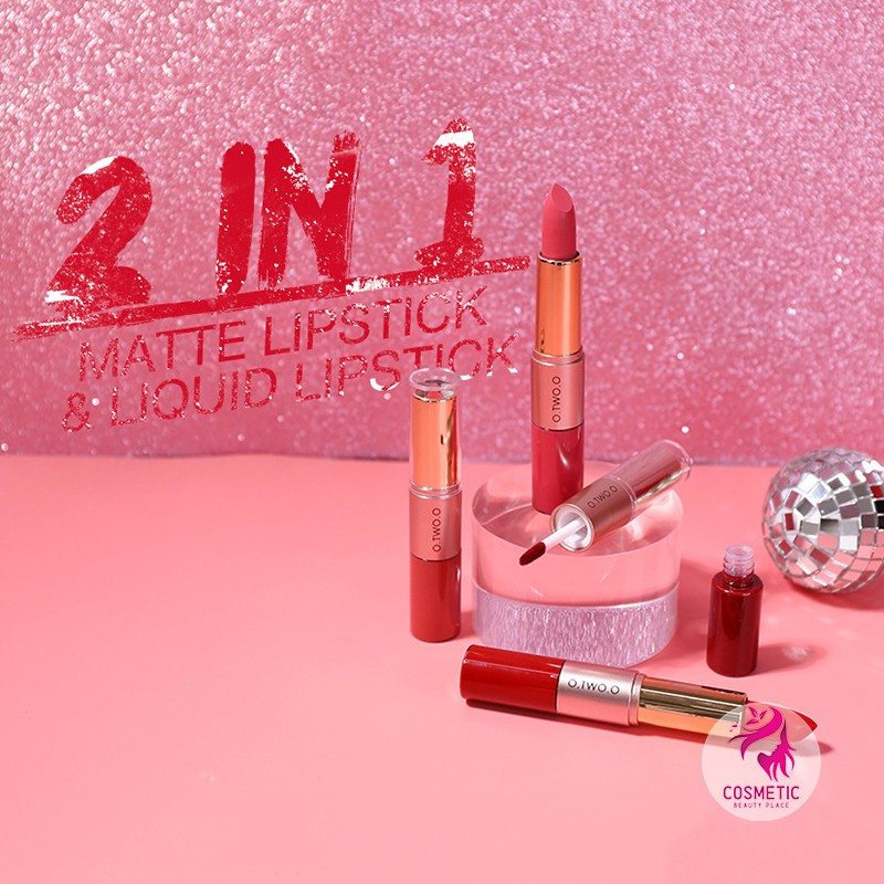 Son Lì 2 Đầu O.TWO.O 2 In 1 Matte Lipstick &amp; Liquid Lipstick Siêu Hot P599