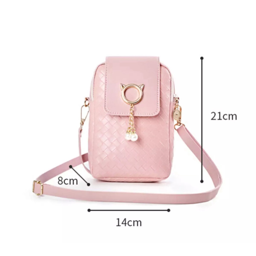 Túi đeo chéo nữ dễ thương da mềm MÈO nhỏ đi chơi cá tính