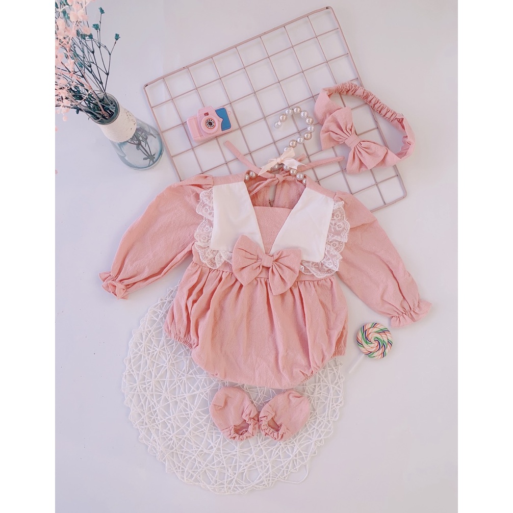 Bodysuit dài tay đũi hồng