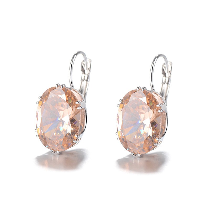 S925 Khuyên Tai Đính Đá Sang Trọng Dành Cho Nữ