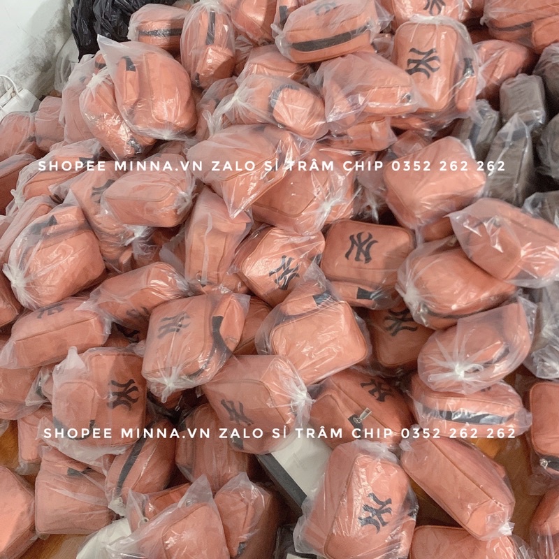 Sét túi đeo chéo phong cách thể thao logo thêu bản màu cam mẫu mới