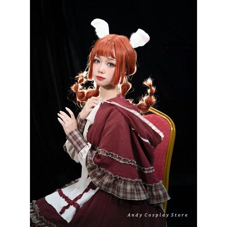 [CÓ SẴN] Wig teen/ tóc giả cam xoăn xù Aiden Alice Garden