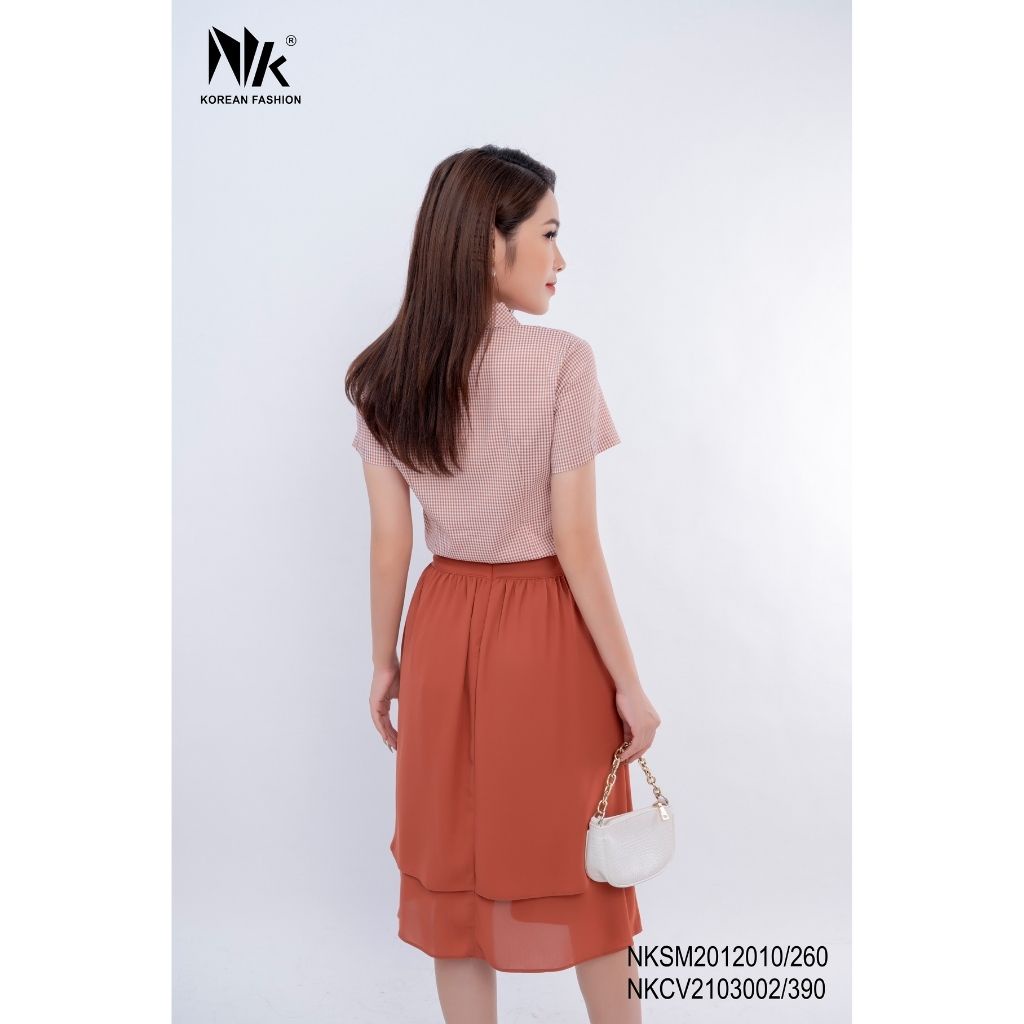 Chân Váy Thiết Kế Công Sở NK FASHION Dáng Xoè, Thiết Kế Hai Tầng, Chất Liệu Nhập Hàn Mềm Mịn, Thoáng Mát NKCV2103002