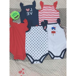 Sét 5 bộ body 2 dây cho bé gái từ 12-18 Tháng xuất dư Mỹ