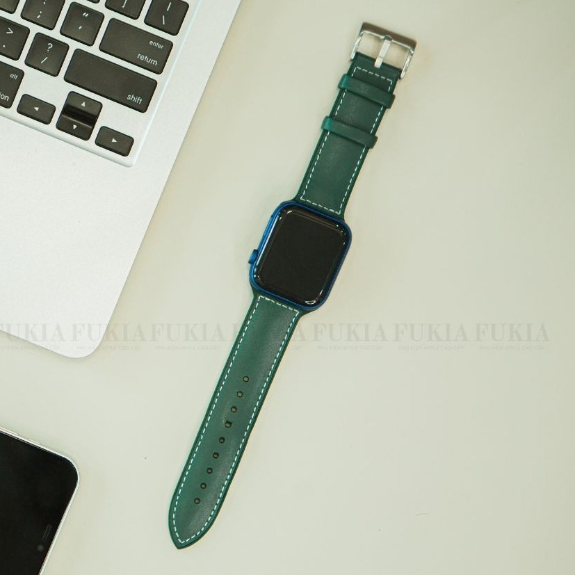 Dây da Mu.tu.ral dành cho Apple Watch đồng hồ thông minh Series 1/2/3/4/5/6/7/SE size 38/40/41/42/44/45 mm