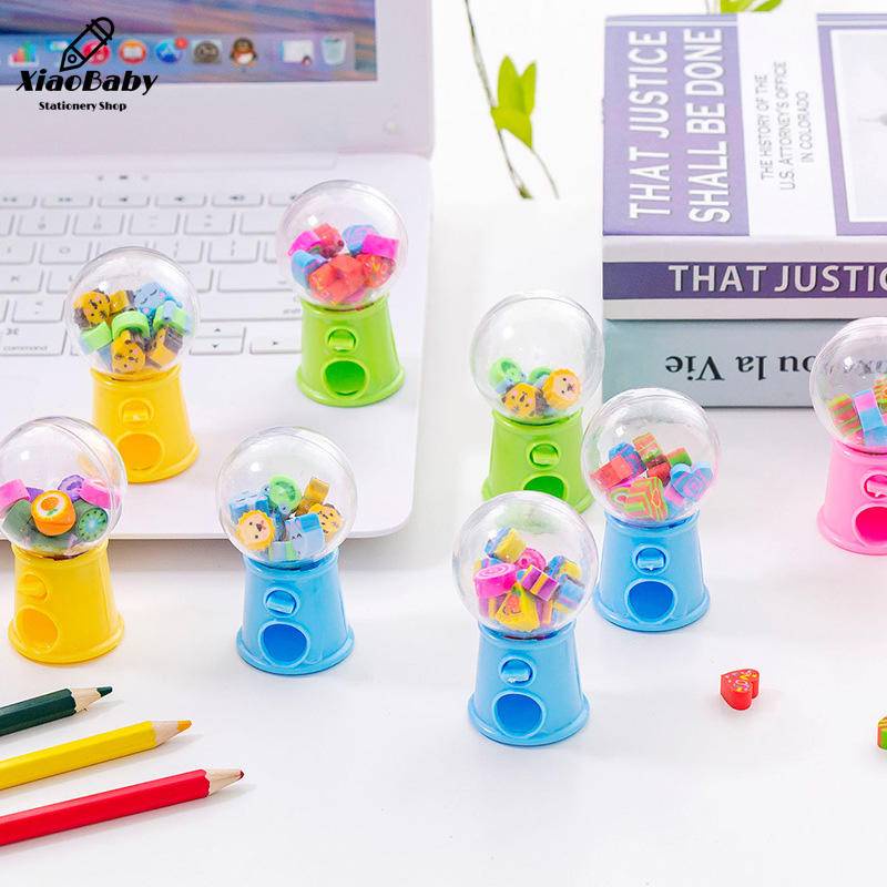 1 Bộ Gôm Tẩy Hình Máy Gashapon Mini Hoạt Hình Sáng Tạo Dành Cho Học Sinh