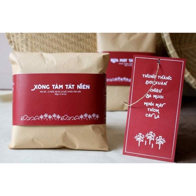 Xông tắm tất niên Vietherb - gói tắm mùi già, lá tắm thơm ngày Tết