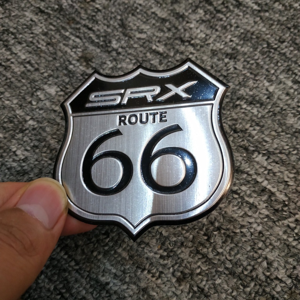Tem nhôm dán xe Historic SRX Route  US 66 7x6.5cm