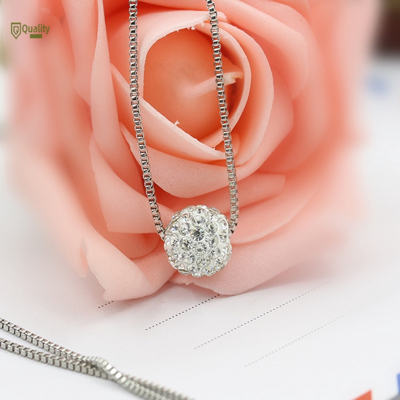 Dây Chuyền Mặt Hình Quả Cầu Đính Kim Cương Giả Thời Trang Cho Nữ