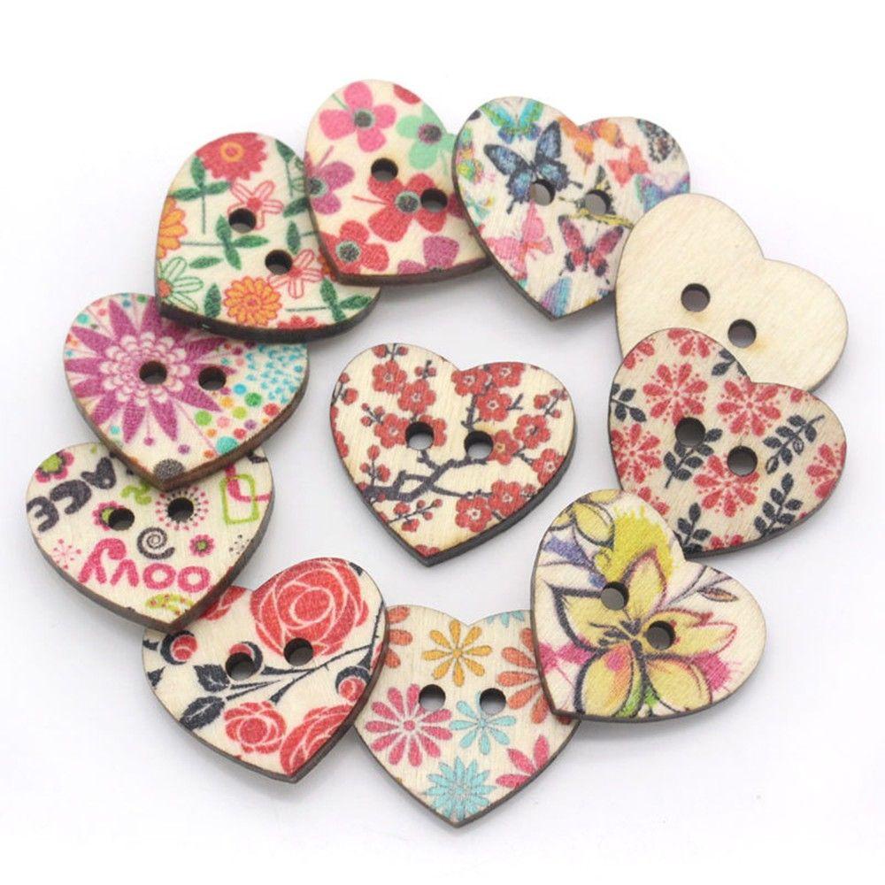 Nút Gỗ Mini Họa Tiết Dễ Thương Dùng May Vá DIY