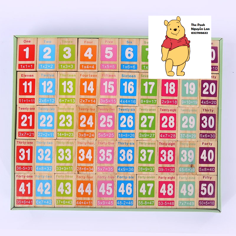 Bộ domino 100 số học kèm tiếng anh