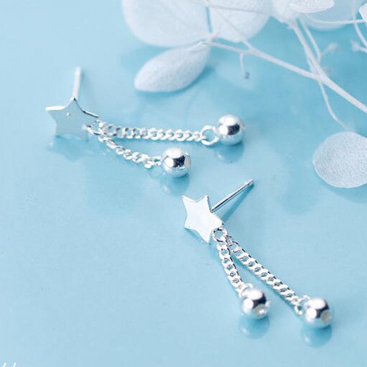 Bông tai bạc 925 Hình ngôi sao dáng dài phong cách Hàn Quốc ANTA Jewelry - ATJ3465
