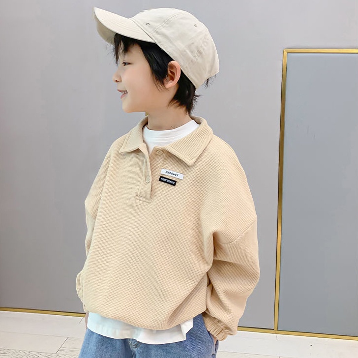 Áo Hoodie Bé Trai Polo Dài Tay Mới Hàn Quốc