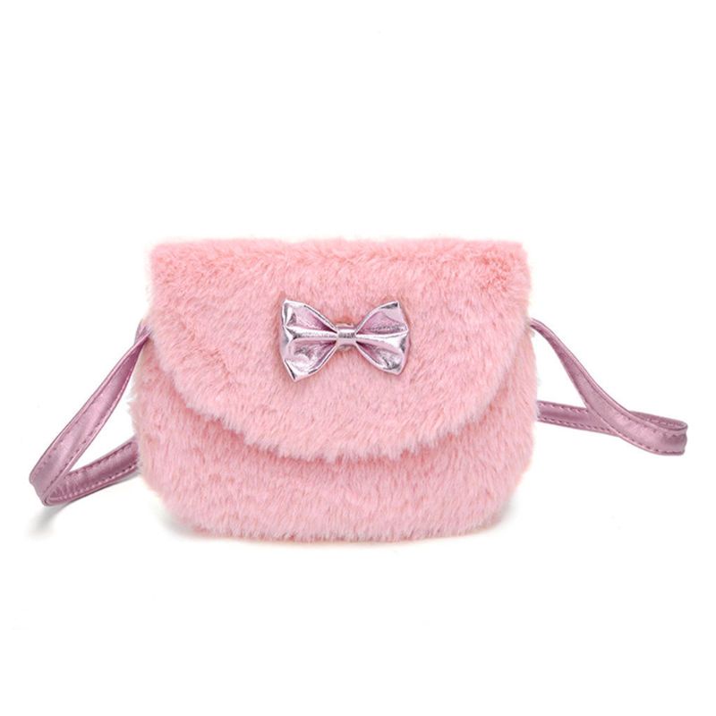 Túi Đeo Chéo Lông Giả Hình Hoạt Hình Đáng Yêu Cho Bé