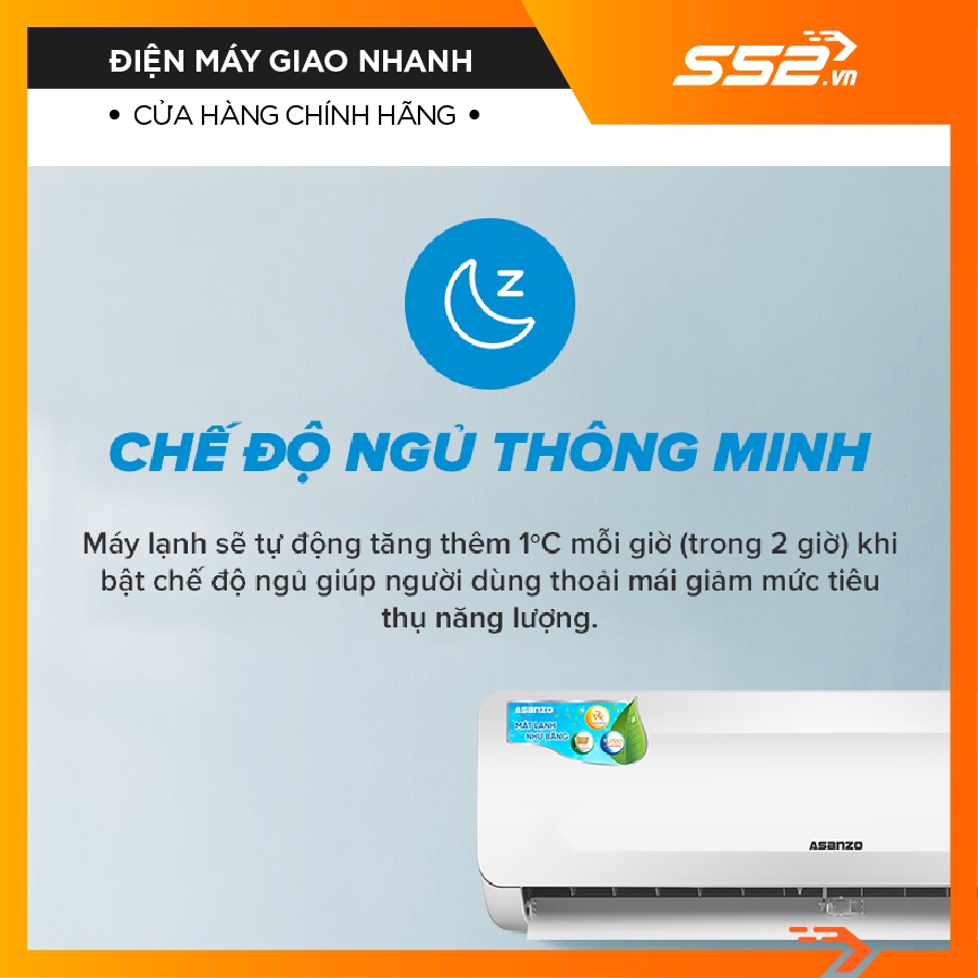 [Miễn Phí Lắp Đặt TP.HCM]Máy lạnh Asanzo 1.5 HP S12N66 trắng