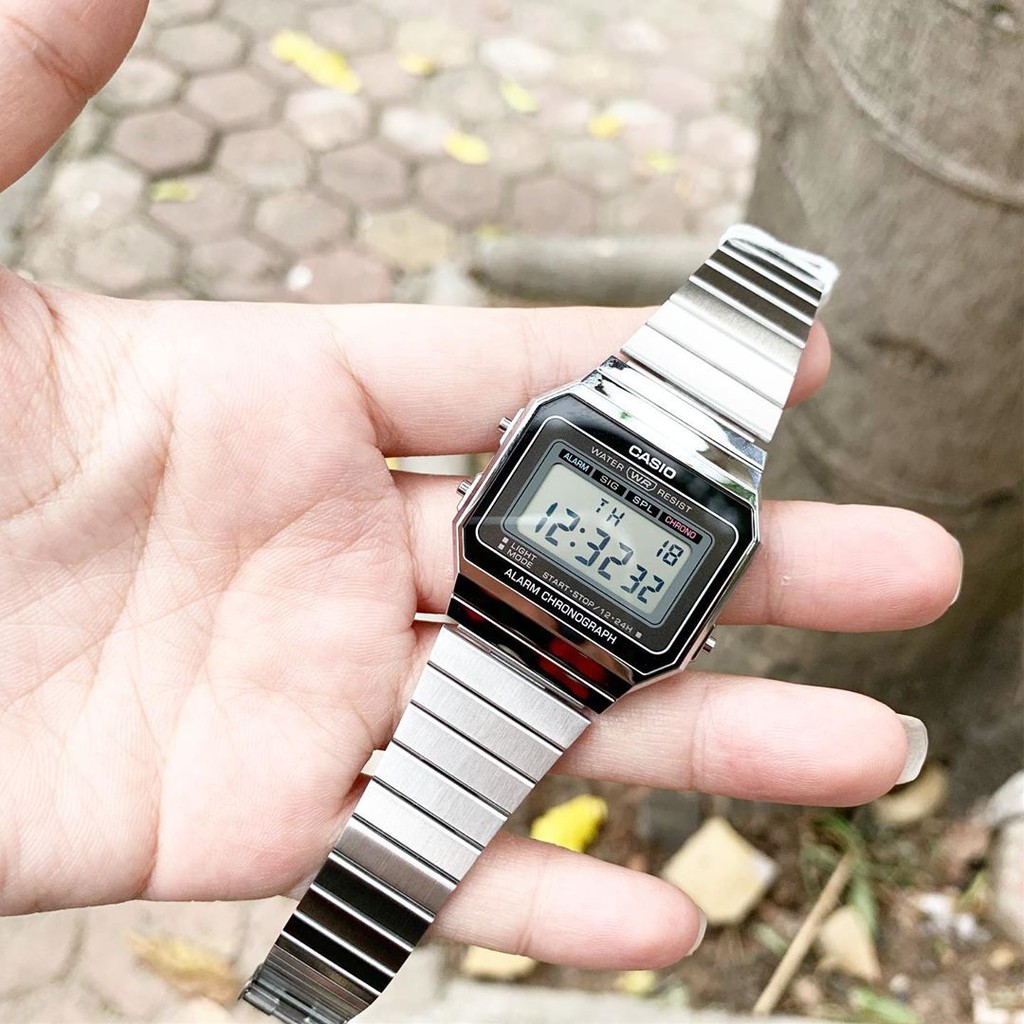 Đồng hồ Unisex chính hãng Casio A700 Siêu Mỏng – Siêu nhẹ – Mặt Kính Khoáng