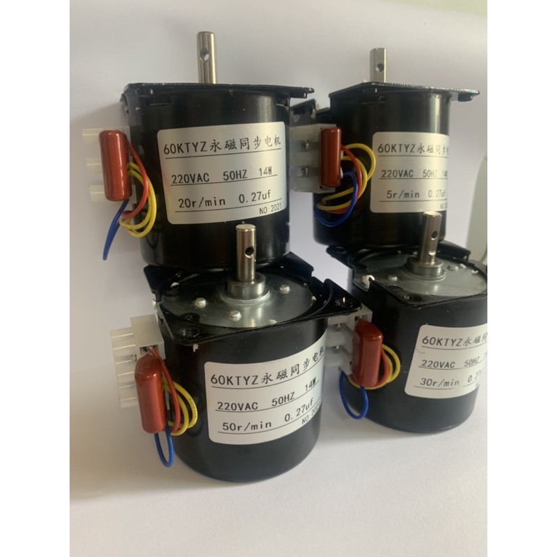 Mô tơ giảm tốc 220v 14W loại 5 vòng, 10 vòng, 15 vòng, 20 vòng/phút