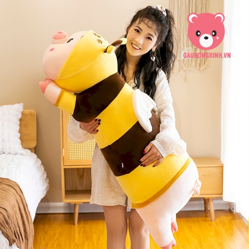 Gấu Bông Lợn Ong đáng yêu đủ size 75cm-1m2, Thú nhồi bông Heo Ong vàng cute, Quà tặng gấu bông gaubongxinh.vn