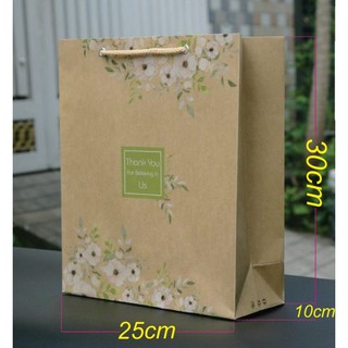 JOGI GIÁ RẺ_COMBO 10 Túi Giấy Kraft Nhật (số 1) Đựng Quần Áo Đựng Nước Hoa Đựng Quà Tặng Size 30x25x10cm