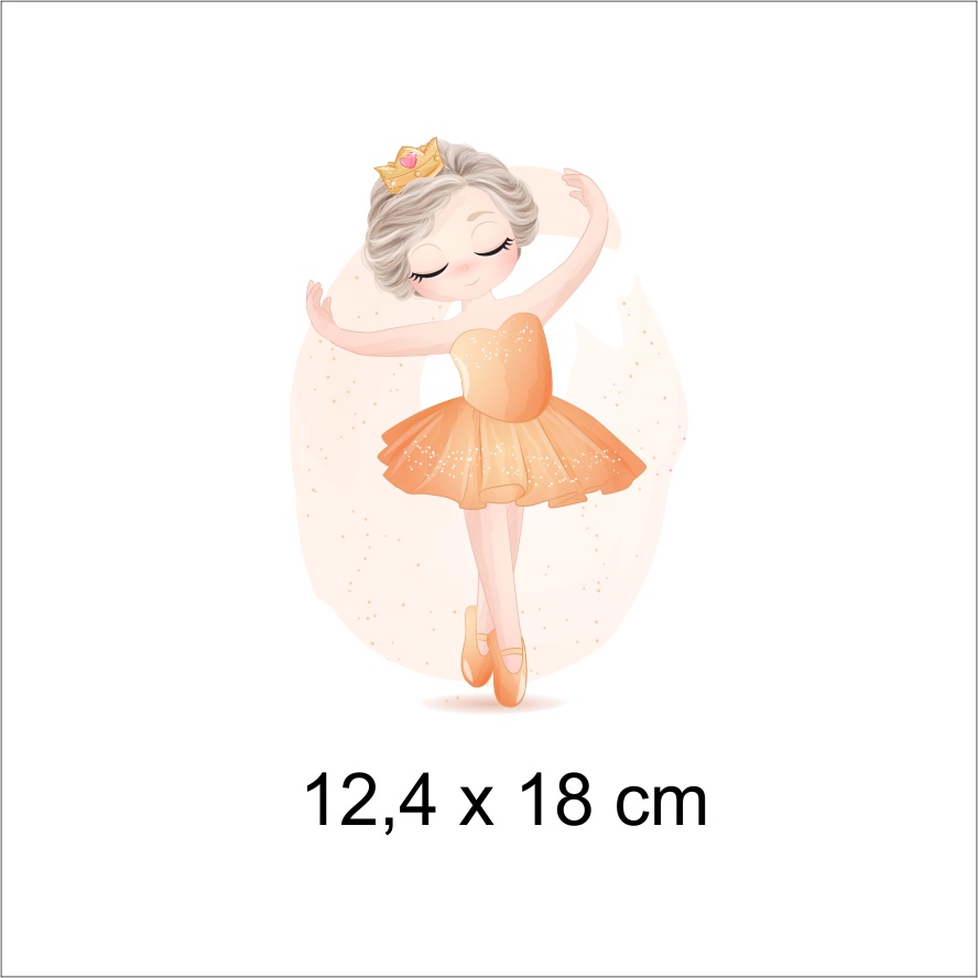 Hình ủi, hình in nhiệt - công chúa Bale xinh đẹp in áo trẻ em