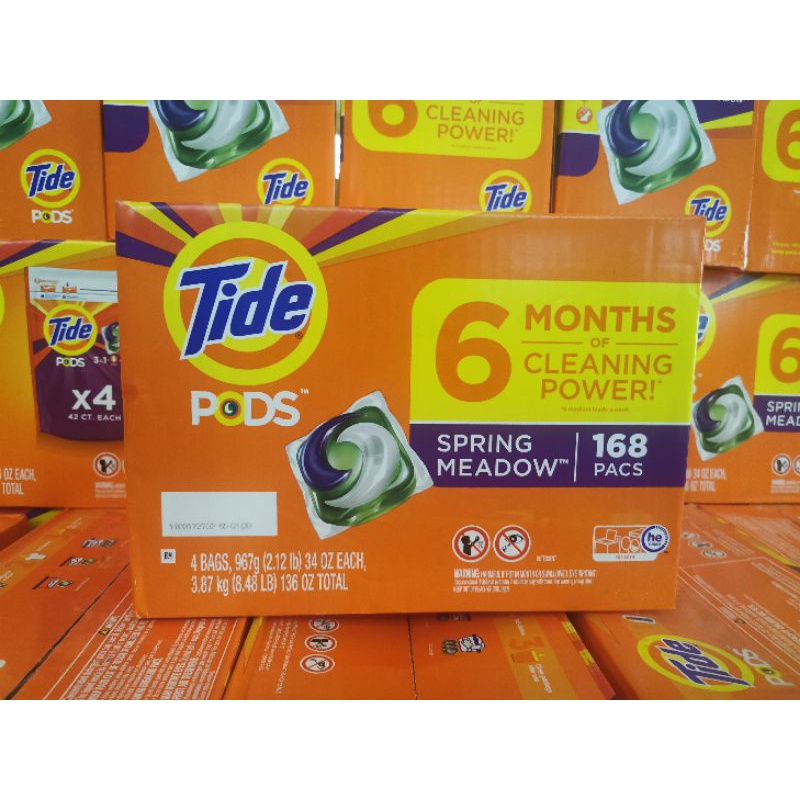 Viên giặt xả Tide Pods 168 viên thùng 4 túi nhập khẩu Mỹ