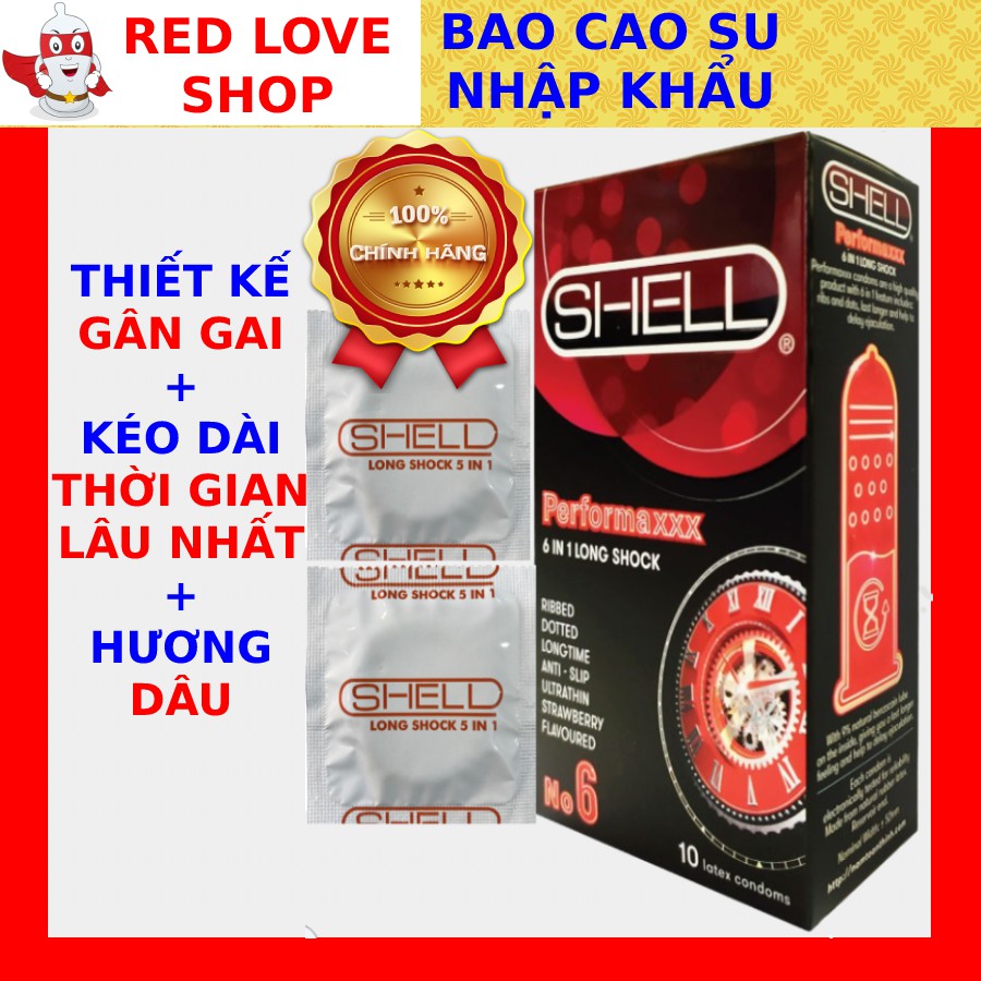 ✅[GIẢM 30K] Bao cao su kéo dài thời gian SHELL GÂN GAI của HÀN QUỐC