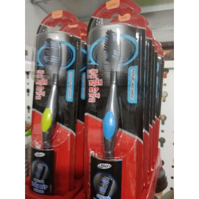 BÀN CHẢI ĐÁNH RĂNG COLGATE 360 CHARCOAL SPRIAL