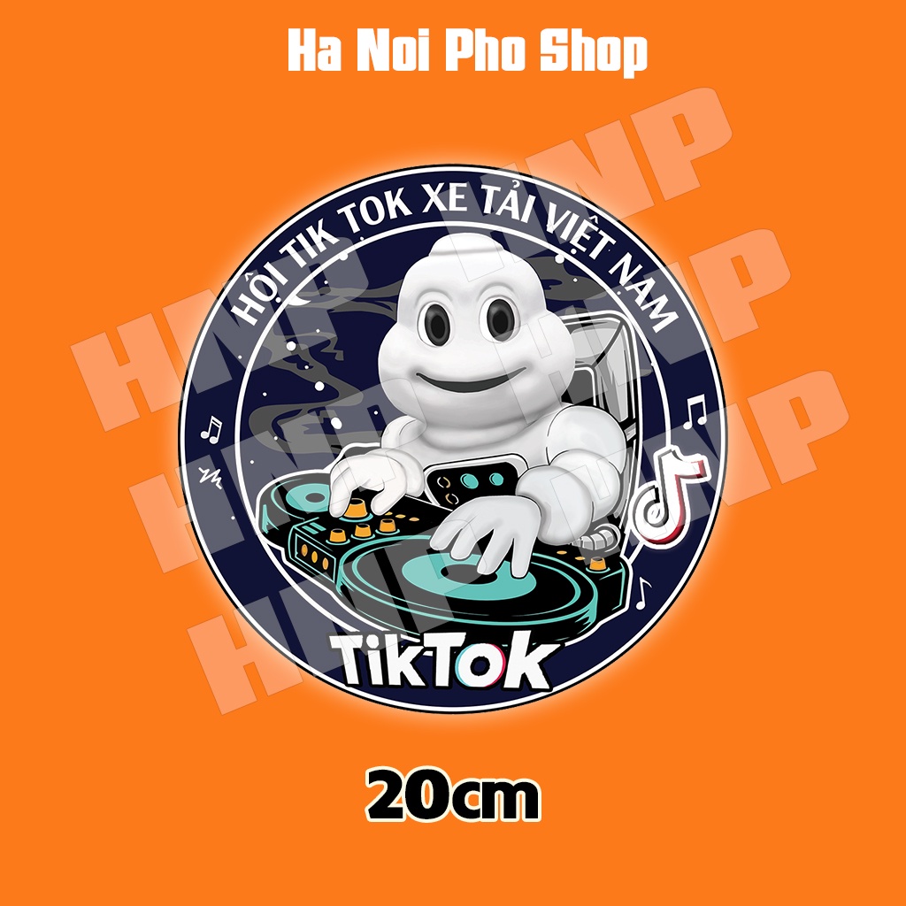 02 Tem Tik Tok Michelin Chơi Nhạc | Logo Dán Xe Michelin phản quang bền màu Hà Nội Phố Xe Tải