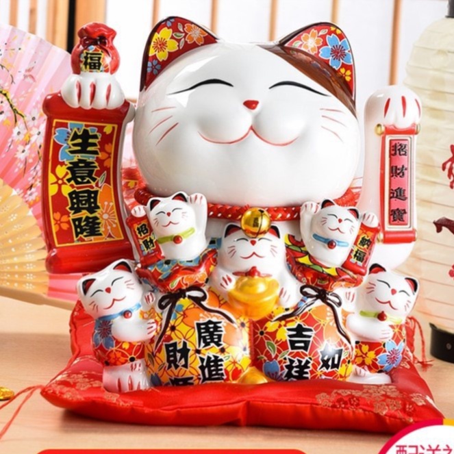 Mèo Thần Tài Vẫy Tay Phong Thủy 68 Mèo Chiêu Tài Lộc 20-29cm